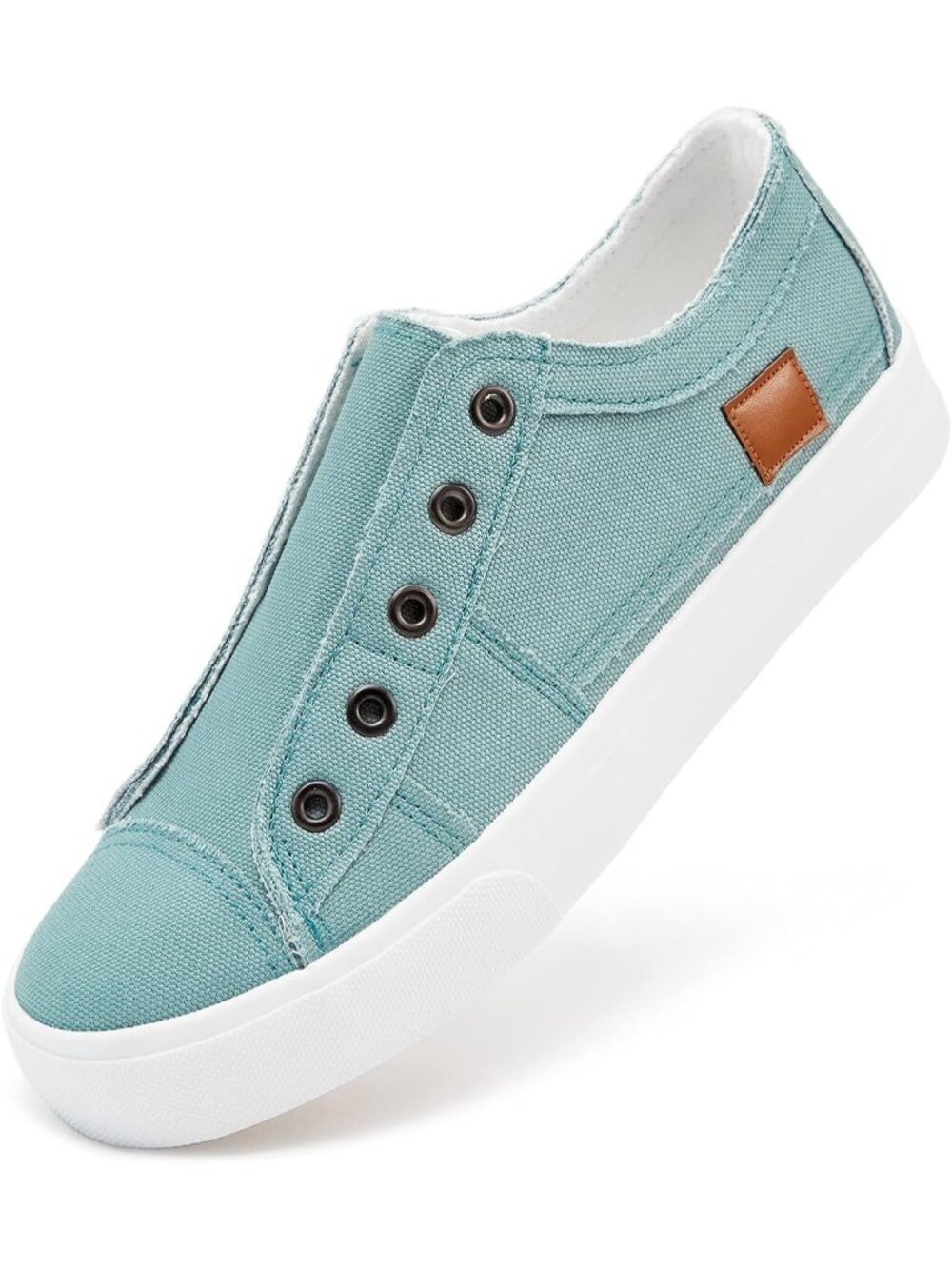 Womens Light Green Canvas Slipon Canvas Sneakers Nonslip Casual Fashion Sneakers